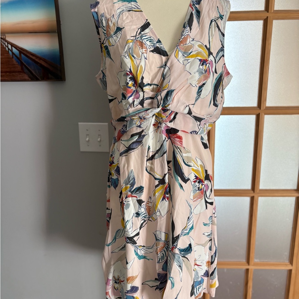 Amour Vert Pink Floral silk dress